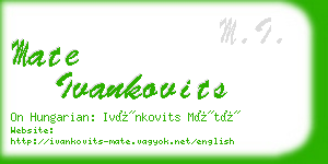 mate ivankovits business card